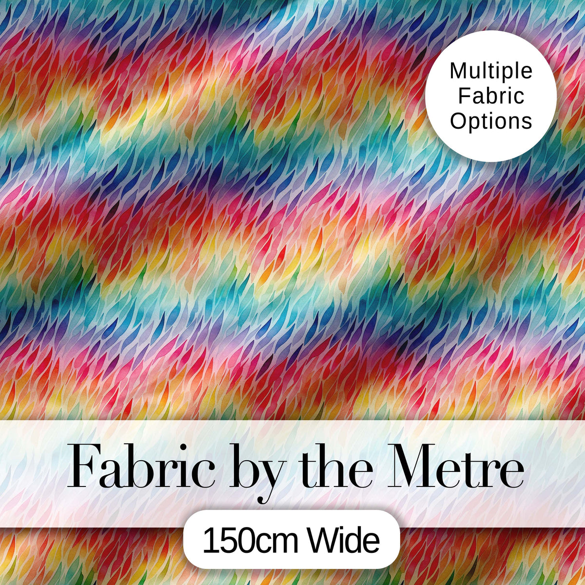 Geometric Rainbow Curved Blocks Pattern Seamless Pattern Digital Print Fabric by the Metre UK Sewing Quilting Textile