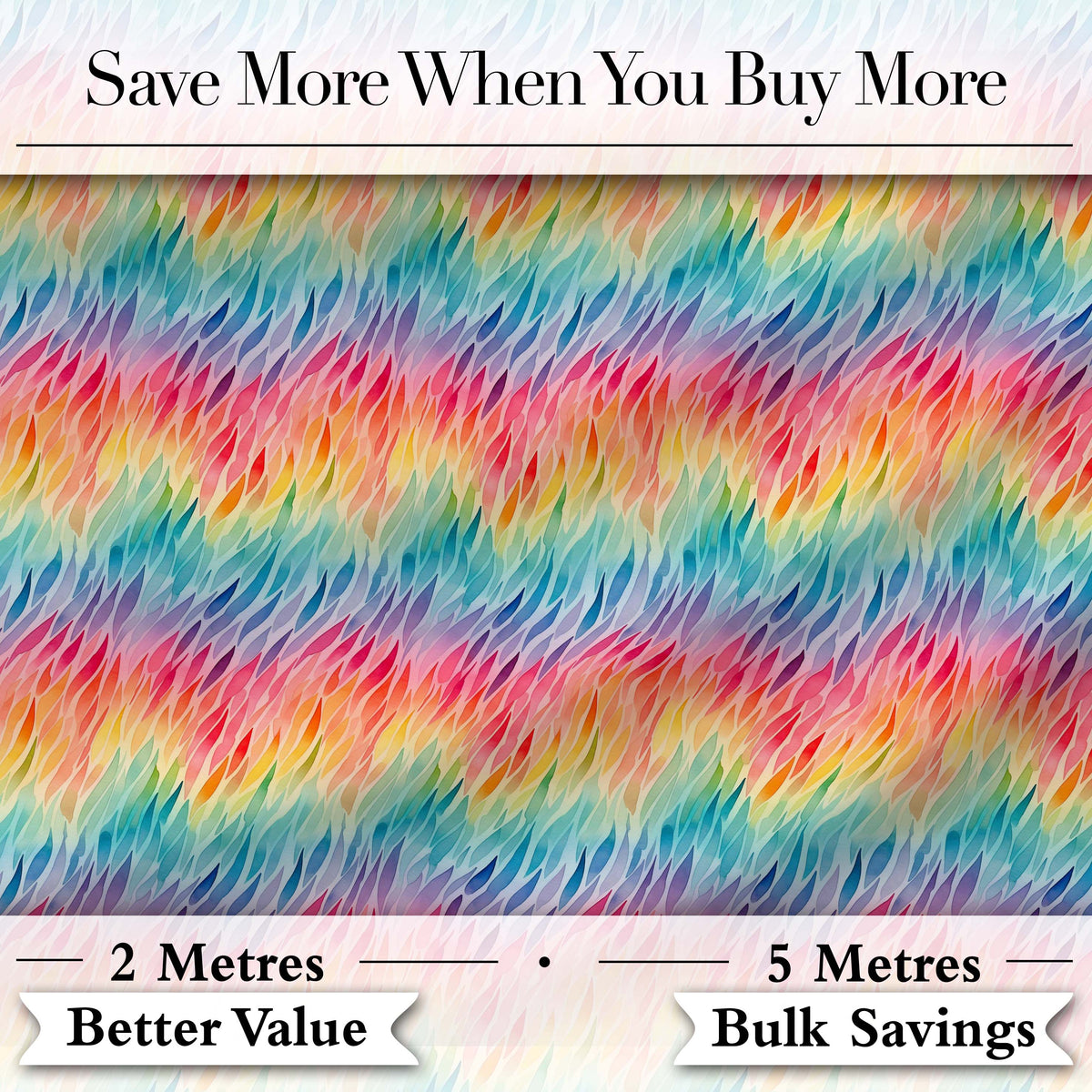 Geometric Rainbow Curved Blocks Pattern Seamless Pattern Digital Print Fabric by the Metre UK Sewing Quilting Textile