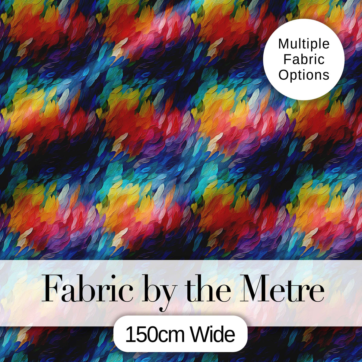 Vivid Rainbow Fluid Art Swirl Pattern Seamless Pattern Digital Print Fabric by the Metre UK Sewing Quilting Textile