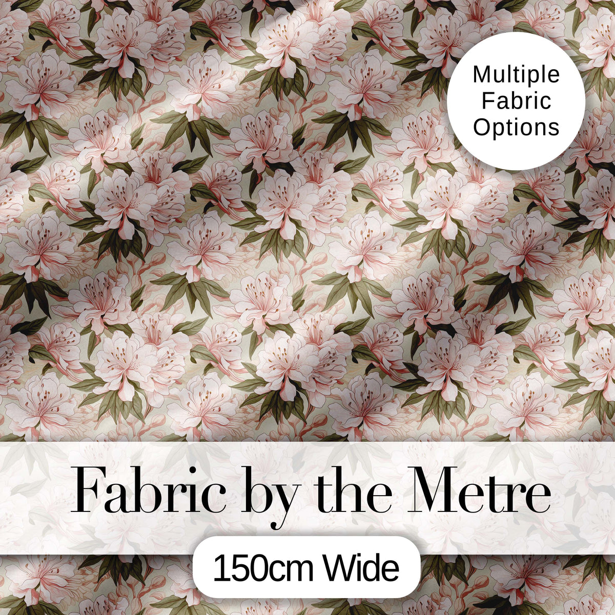 Soft Blush Pink Cherry Blossom Floral Seamless Pattern Digital Print Fabric by the Metre UK Sewing Quilting Textile