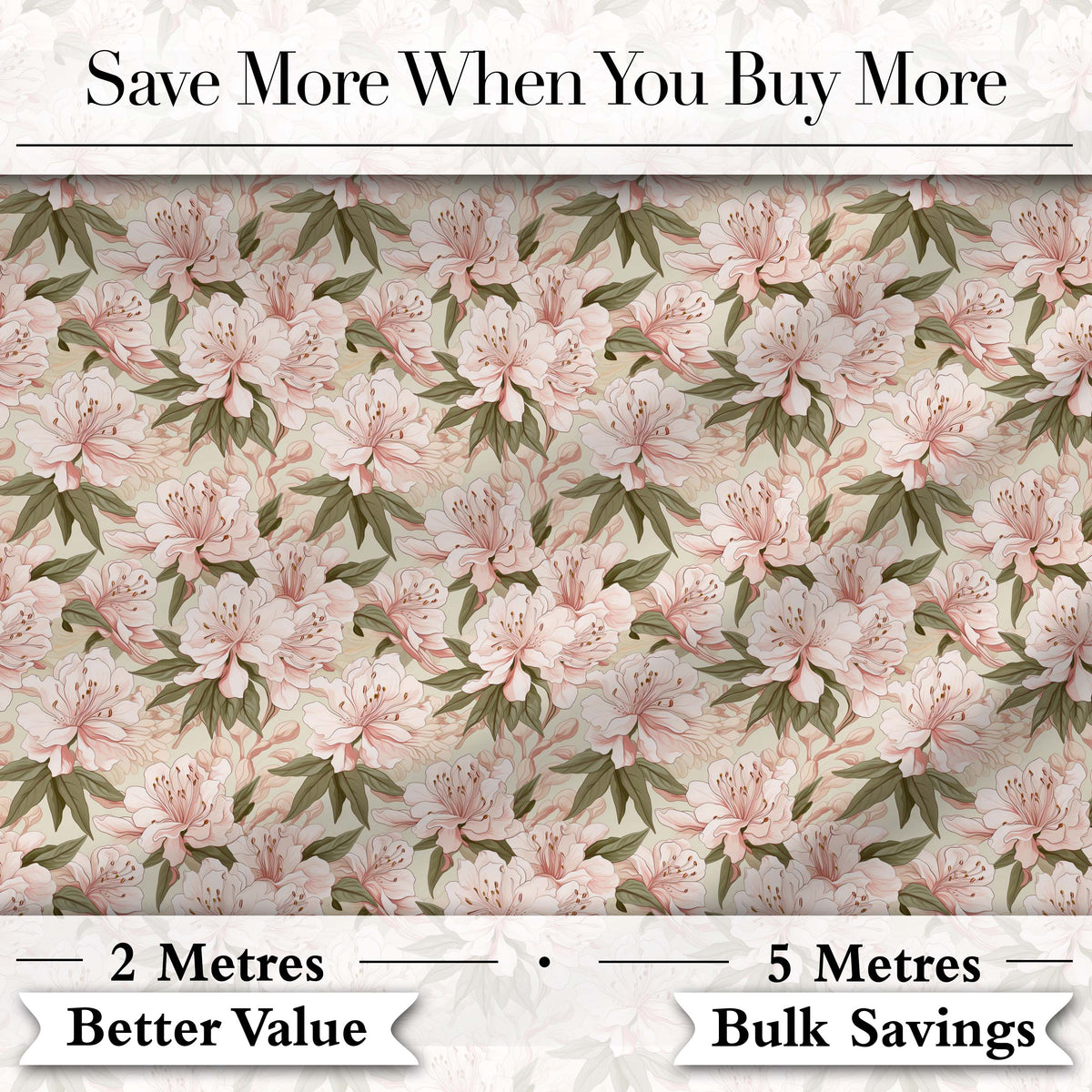 Soft Blush Pink Cherry Blossom Floral Seamless Pattern Digital Print Fabric by the Metre UK Sewing Quilting Textile
