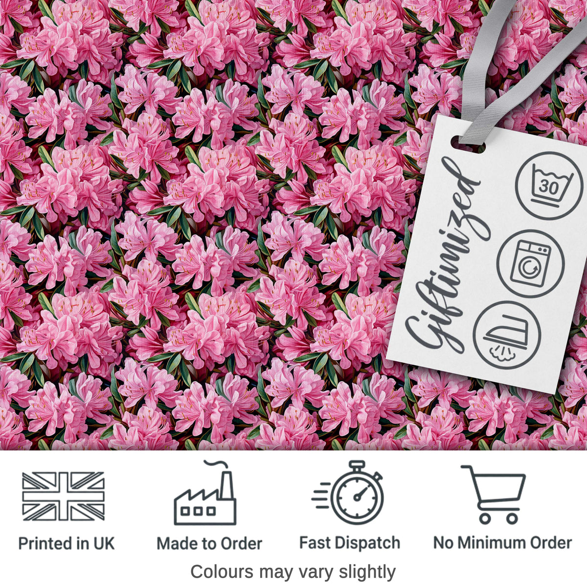 Bright Pink Floral Bloom Dense Botanical Seamless Pattern Digital Print Fabric by the Metre UK Sewing Quilting Textile