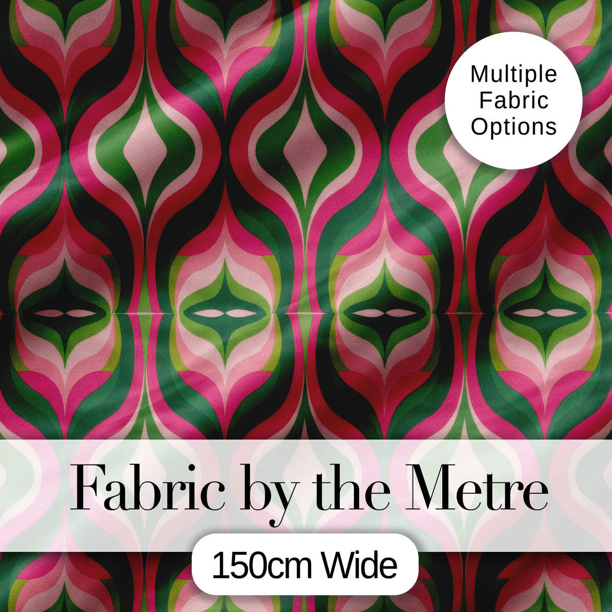 Vintage Wavy Abstract Pattern in Warm Earth Tone Layers Digital Print Fabric by the Metre UK Sewing Quilting Textile