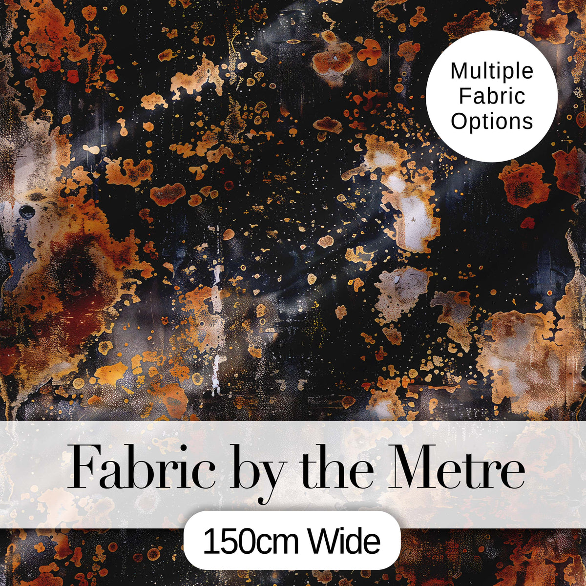 Dark Grunge Rust Texture with Splatter Seamless Pattern Industrial Art Digital Print Fabric by the Metre UK Sewing Quilting Textile