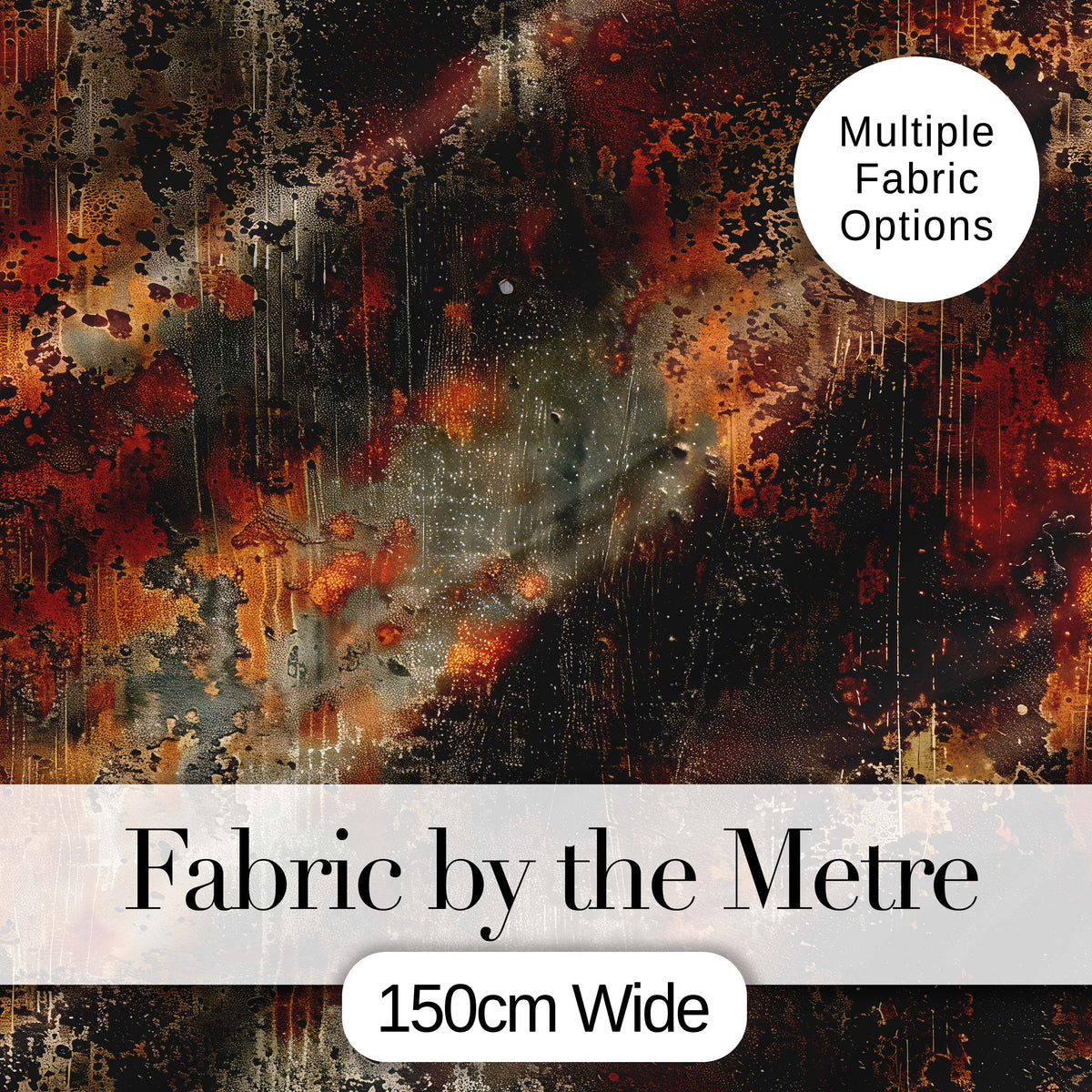 Abstract Dark Rust Paint Splash Seamless Pattern Grunge Artistic Texture Digital Print Fabric by the Metre UK Sewing Quilting Textile
