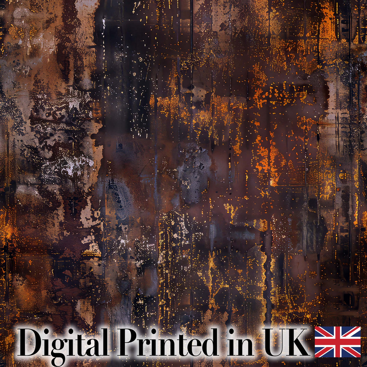 Dark Industrial Rust Texture Seamless Pattern Grunge Metallic Background Digital Print Fabric by the Metre UK Sewing Quilting Textile