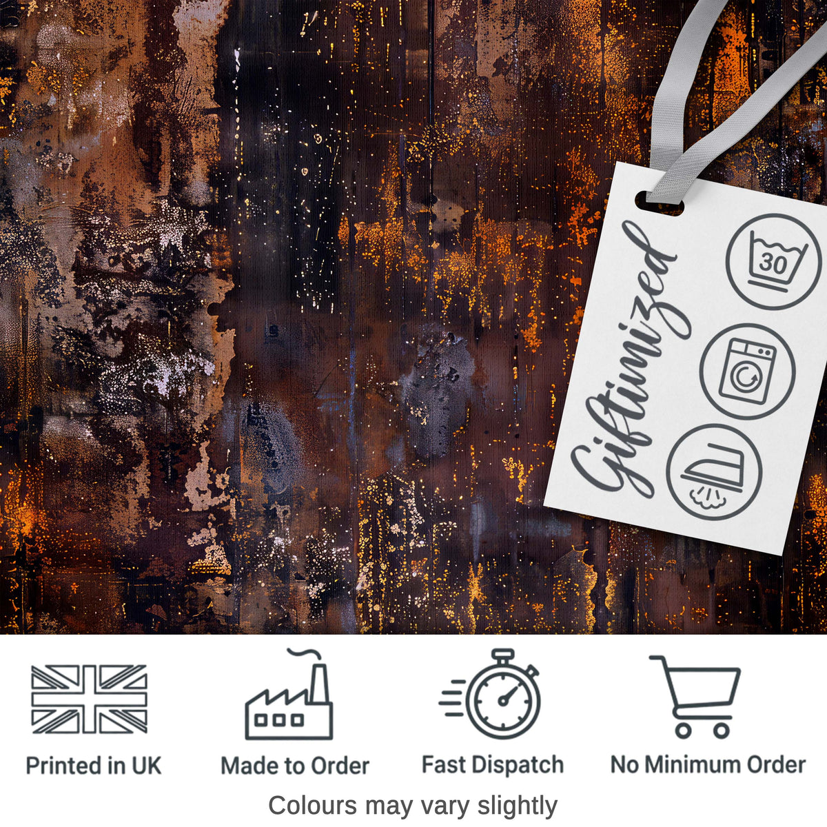 Dark Industrial Rust Texture Seamless Pattern Grunge Metallic Background Digital Print Fabric by the Metre UK Sewing Quilting Textile