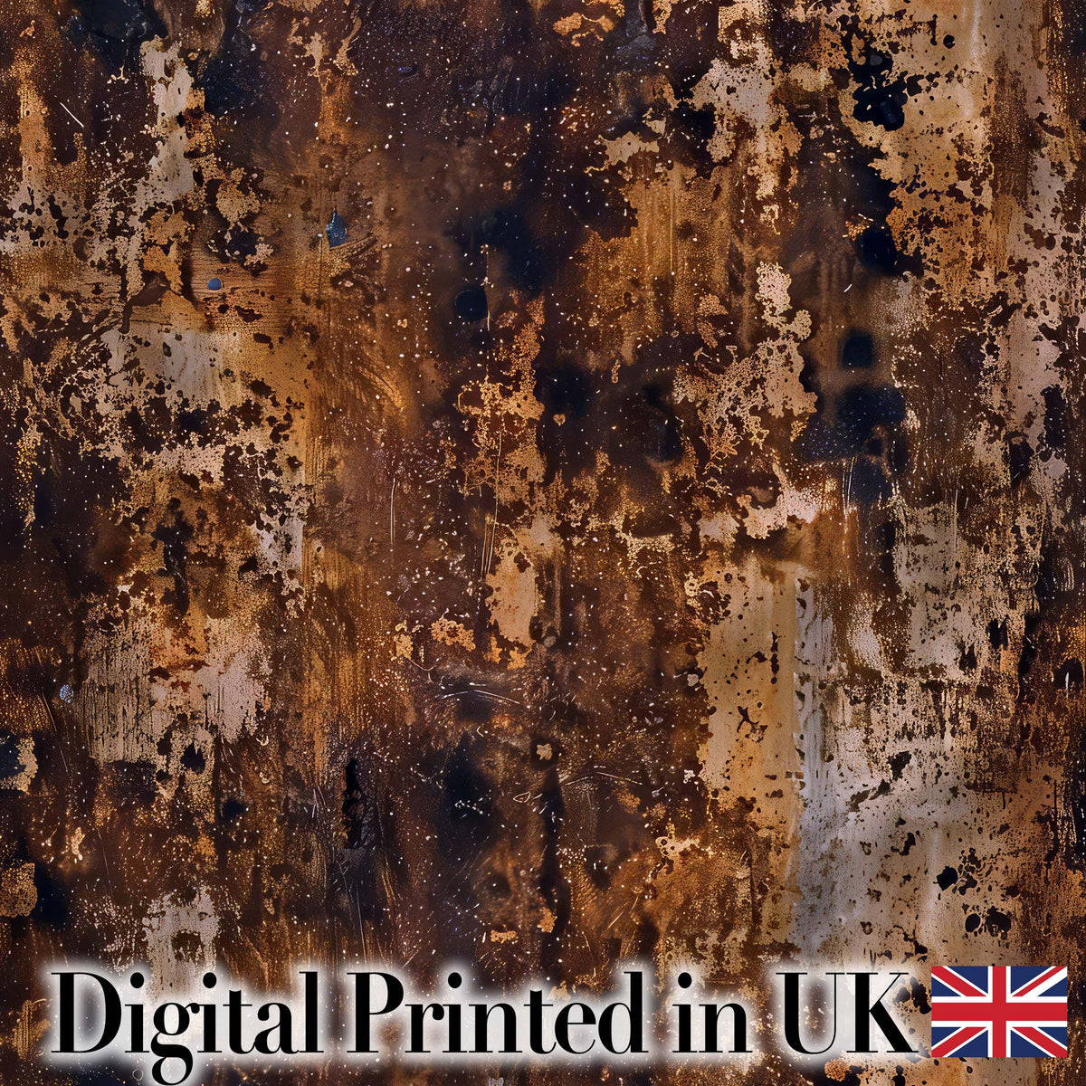 Abstract Rust Splash Texture Seamless Pattern Industrial Artistic Design Digital Print Fabric by the Metre UK Sewing Quilting Textile
