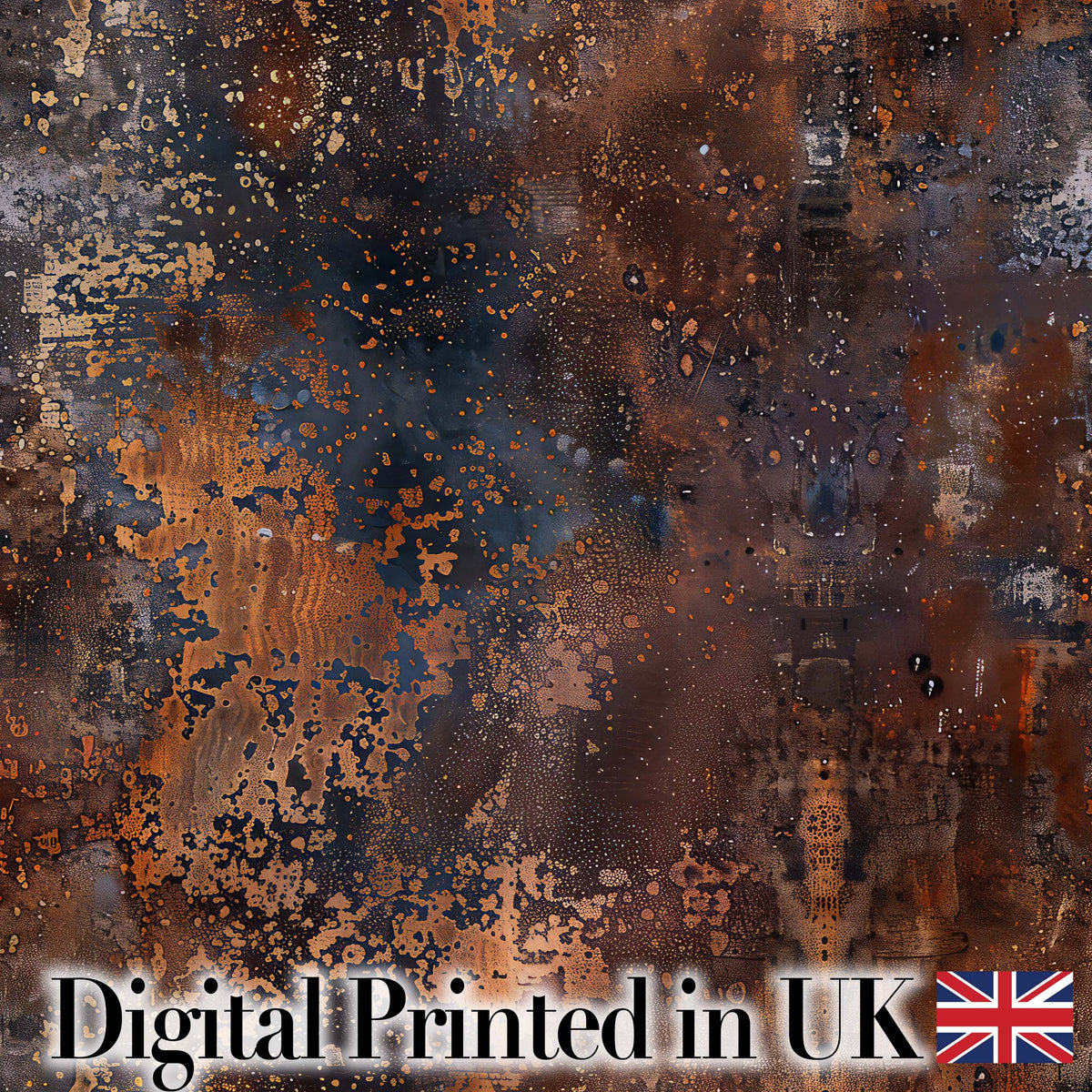 Corroded Metal Rust Texture Seamless Pattern Grunge Background Design Digital Print Fabric by the Metre UK Sewing Quilting Textile