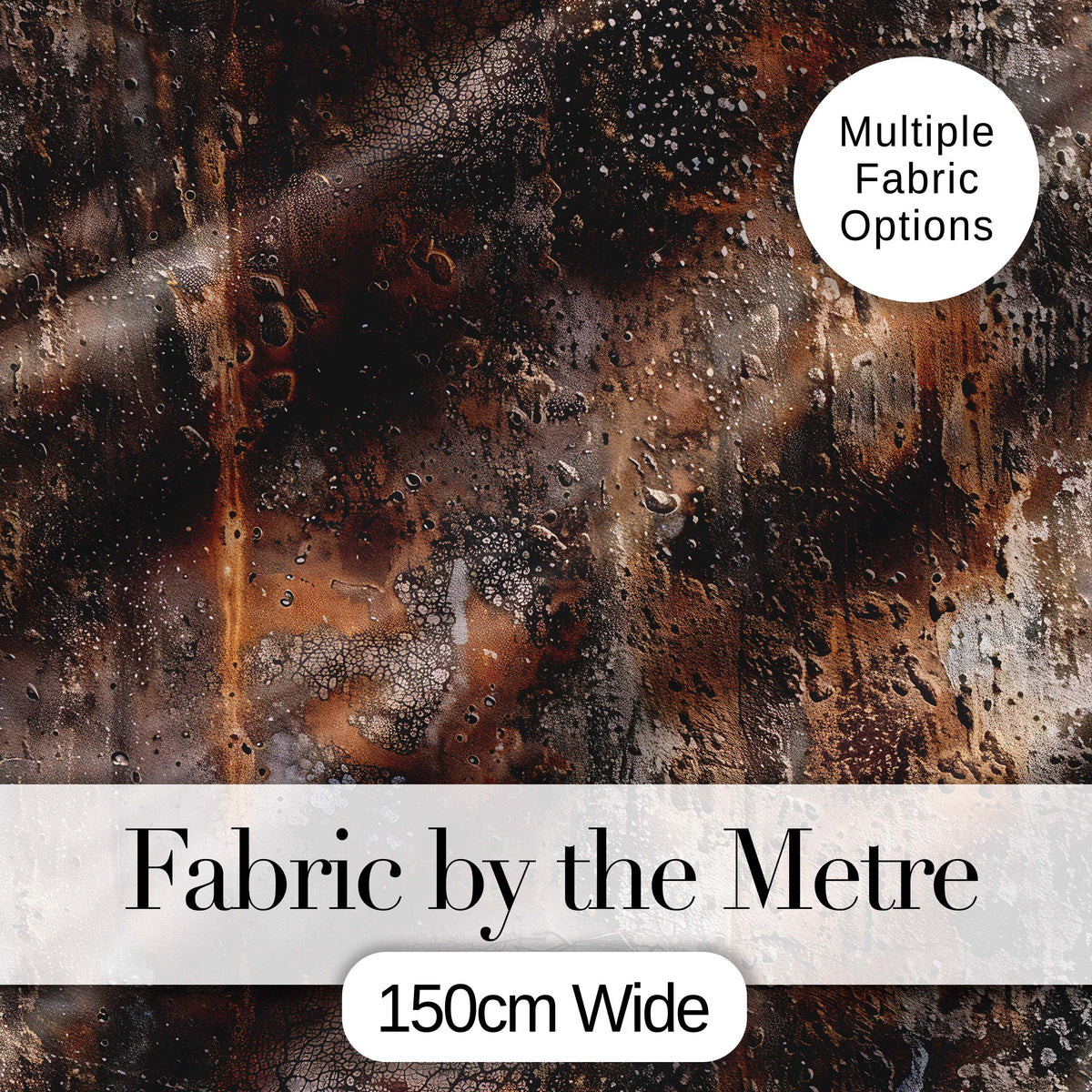 Distressed Rust Metal Surface Texture Dark Brown Grunge Seamless Pattern Digital Print Fabric by the Metre UK Sewing Quilting Textile