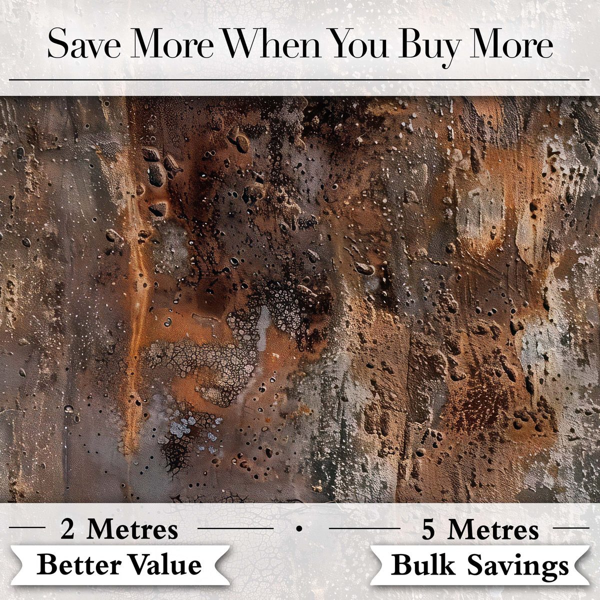 Distressed Rust Metal Surface Texture Dark Brown Grunge Seamless Pattern Digital Print Fabric by the Metre UK Sewing Quilting Textile