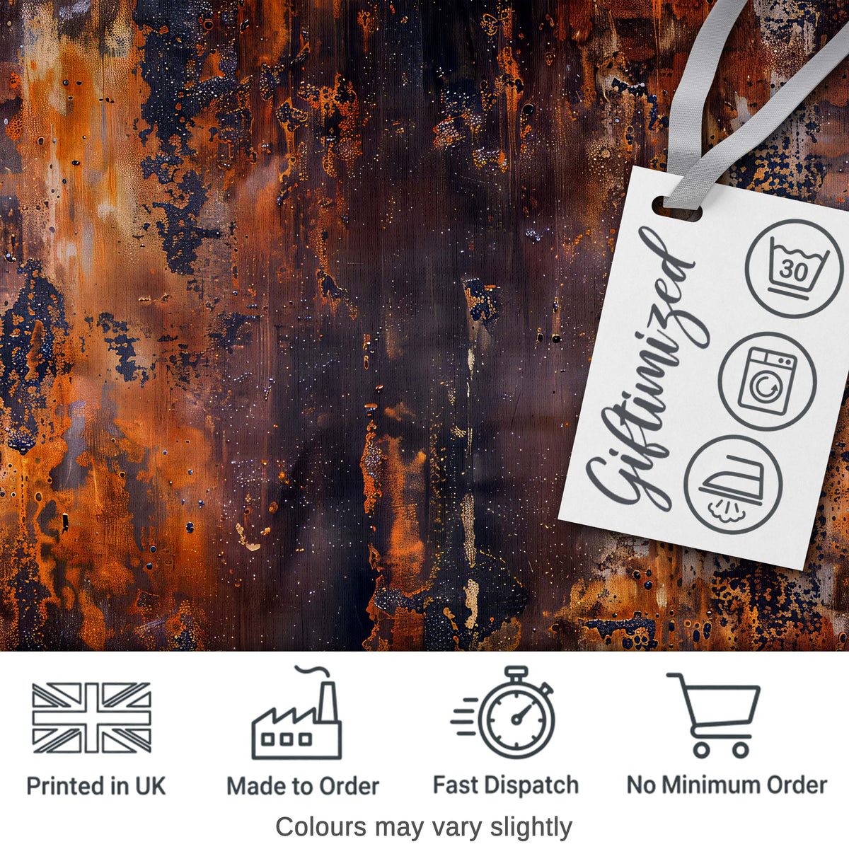 Layered Rust Patina Texture Mixed Media Grunge Seamless Pattern Digital Print Fabric by the Metre UK Sewing Quilting Textile