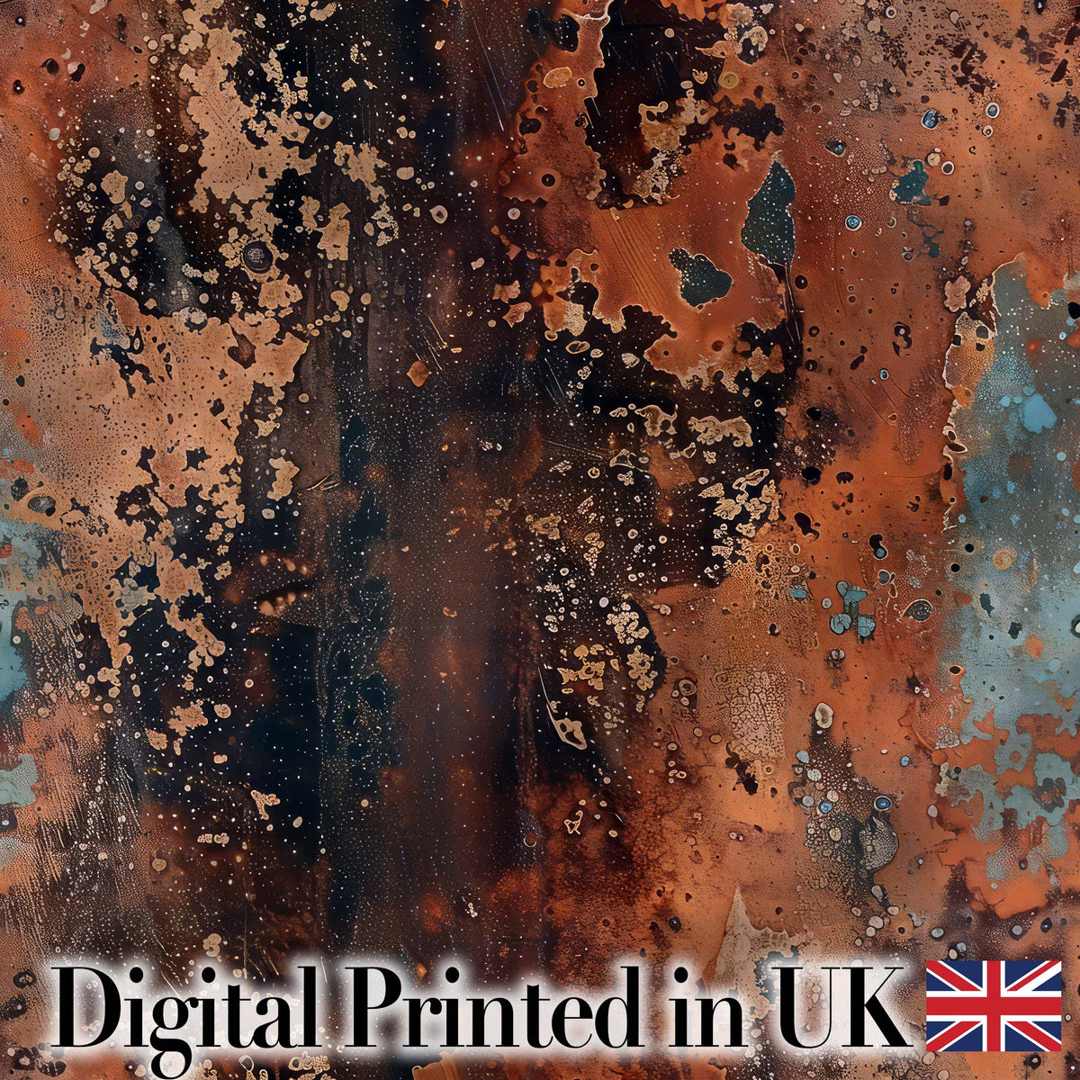 Vertical Rust Drip Texture Dark Industrial Grunge Seamless Pattern Digital Print Fabric by the Metre UK Sewing Quilting Textile