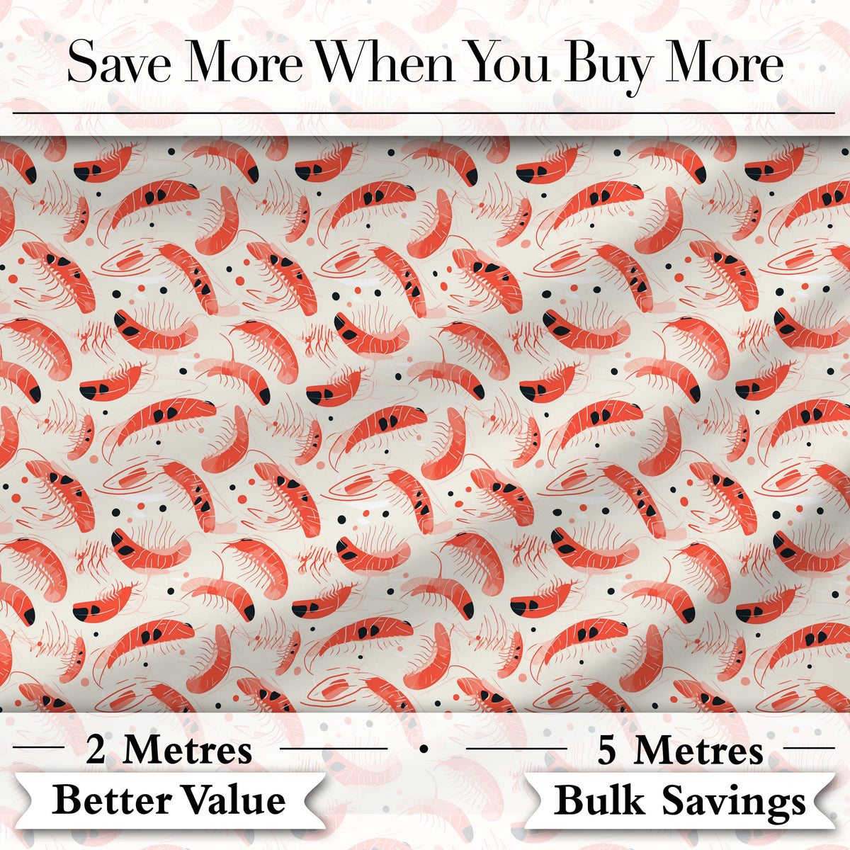 Minimal Coral Shrimp with Abstract Dots Seamless Pattern Digital Print Fabric by the Metre UK Sewing Quilting Textile