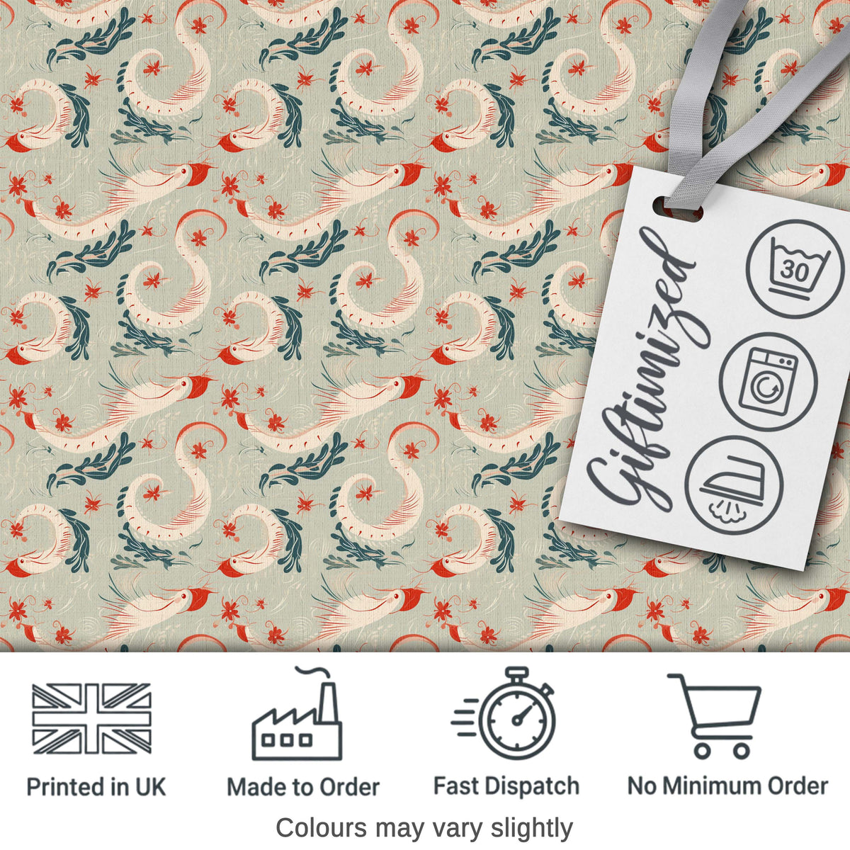 Elegant Koi Fish and Floral Swirl Pattern in Soft Tones Seamless Pattern Digital Print Fabric by the Metre UK Sewing Quilting Textile