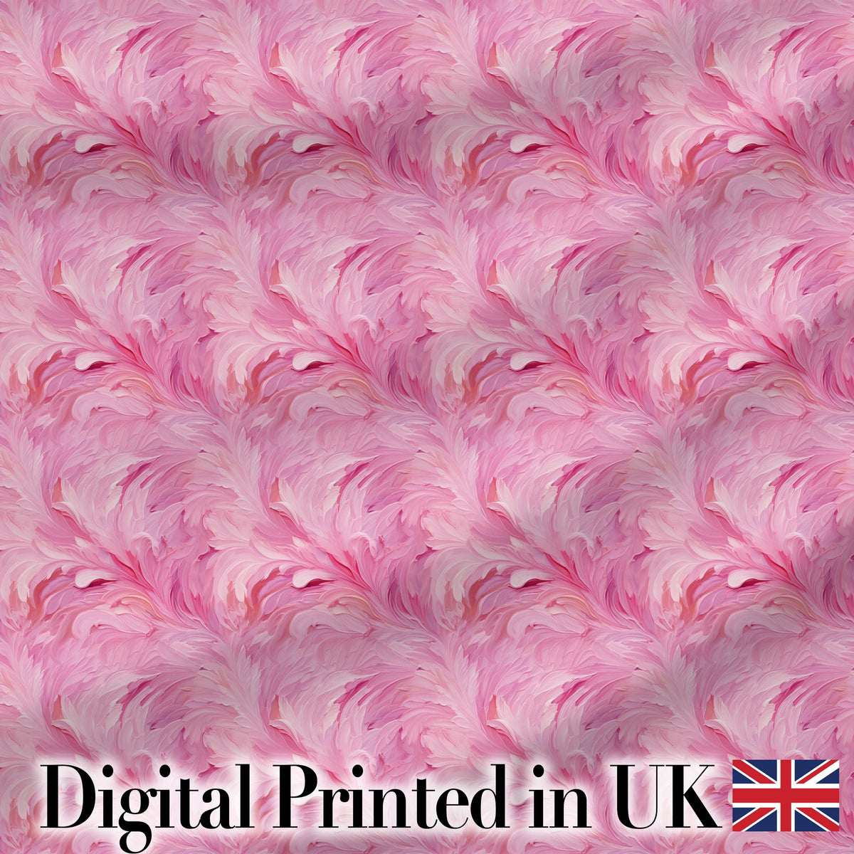 Abstract Pink Feather Swirl Pattern with Soft Flowing Texture Seamless Design Digital Print Fabric by the Metre UK Sewing Quilting Textile