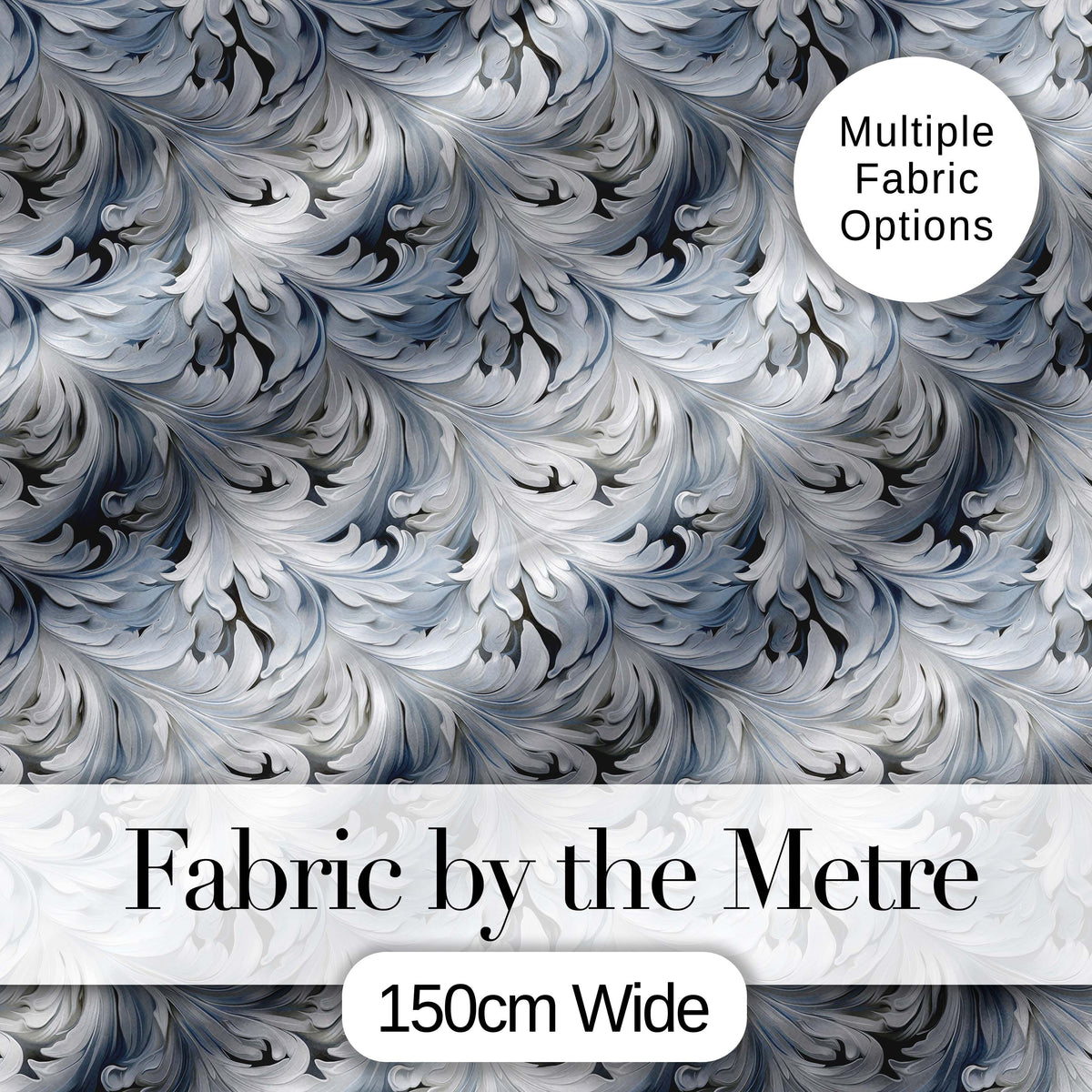 Abstract Grey Marble Swirl Pattern with Fluid Flowing Texture Seamless Design Digital Print Fabric by the Metre UK Sewing Quilting Textile