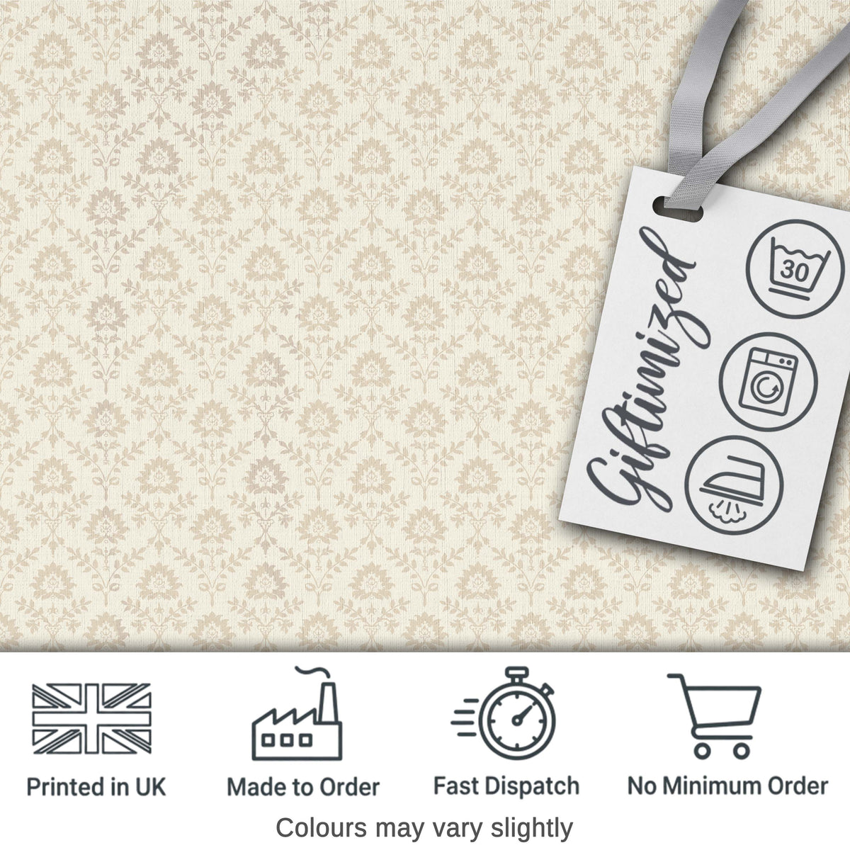 Soft Neutral Floral Bouquet Repeating Seamless Pattern Digital Print Fabric by the Metre UK Sewing Quilting Textile