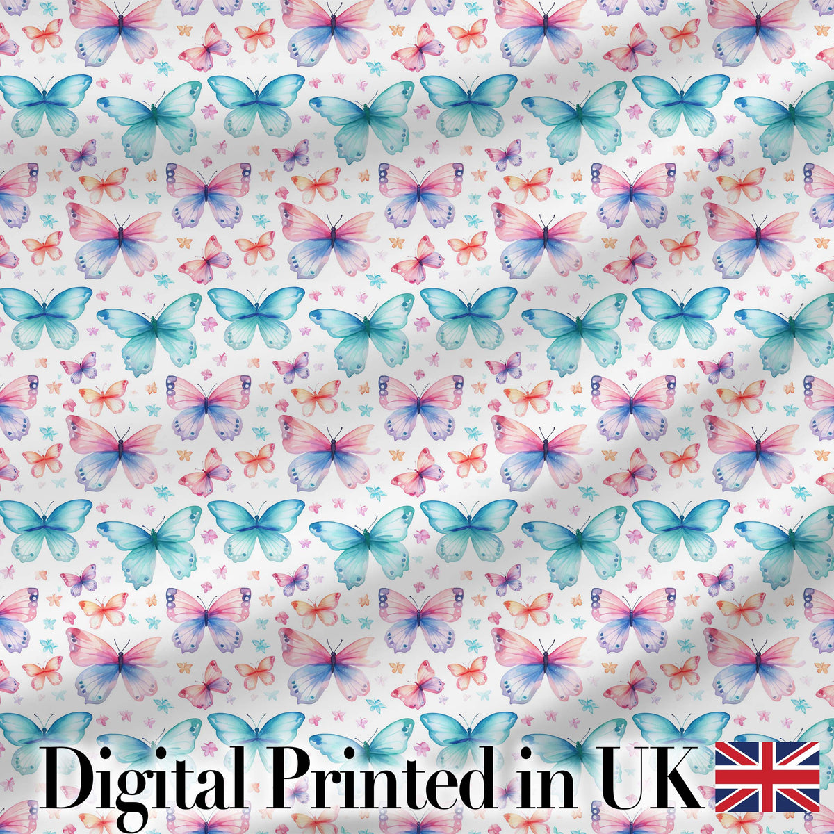 Pastel Butterfly Soft Color Dreamy Seamless Pattern Digital Print Fabric by the Metre UK Sewing Quilting Textile