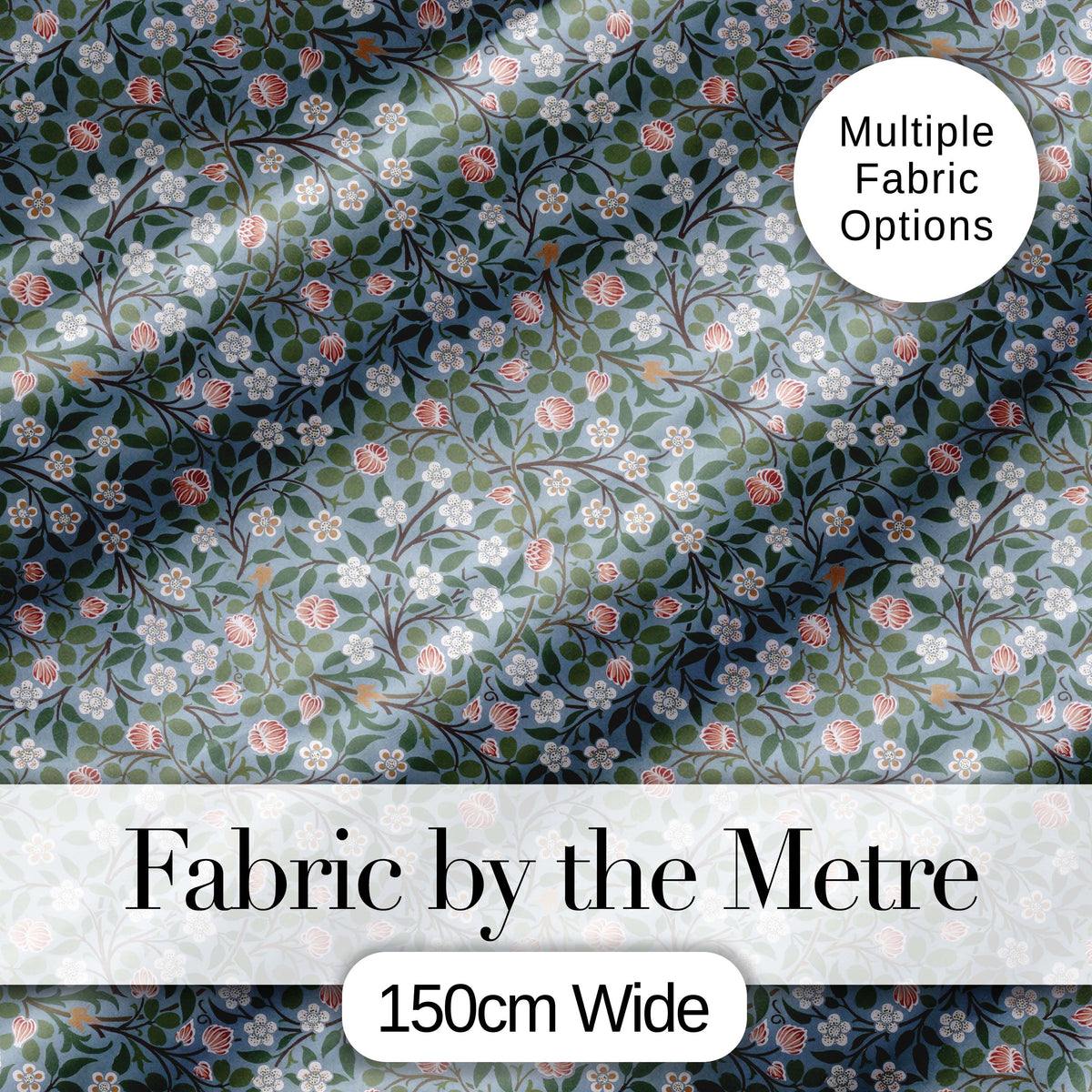 Delicate Small Floral Vine Pattern Soft Green Background Seamless Pattern Digital Print Fabric by the Metre UK Sewing Quilting Textile