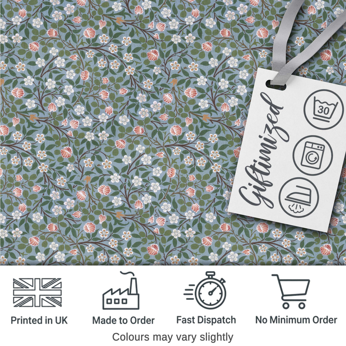 Delicate Small Floral Vine Pattern Soft Green Background Seamless Pattern Digital Print Fabric by the Metre UK Sewing Quilting Textile