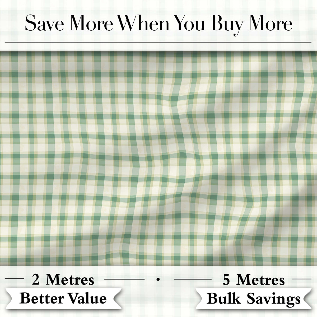 Green and Cream Plaid Check Fabric Texture Seamless Pattern Digital Print Fabric by the Metre UK Sewing Quilting Textile