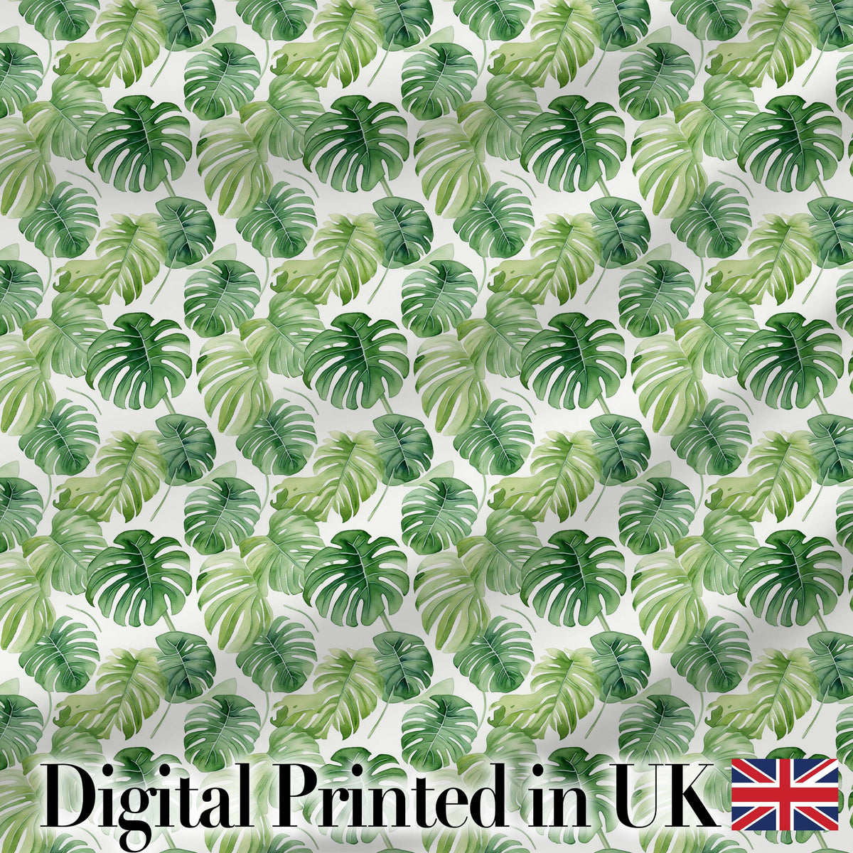 Light Green Botanical Monstera Leaf Arrangement Seamless Pattern Digital Print Fabric by the Metre UK Sewing Quilting Textile