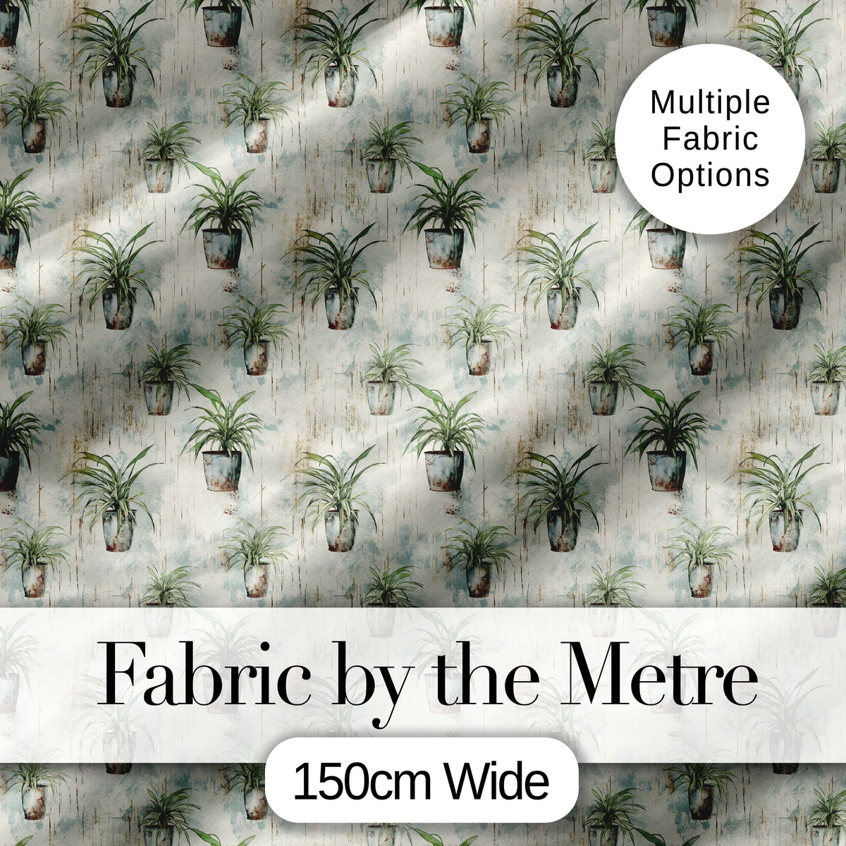 Fresh Green Grass Leaf Botanical Seamless Pattern Digital Print Fabric by the Metre UK Sewing Quilting Textile