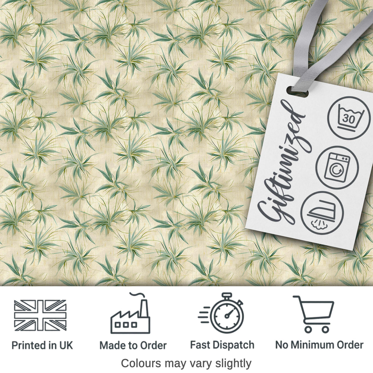 Vintage Potted Houseplants Rustic Wall Seamless Pattern Digital Print Fabric by the Metre UK Sewing Quilting Textile