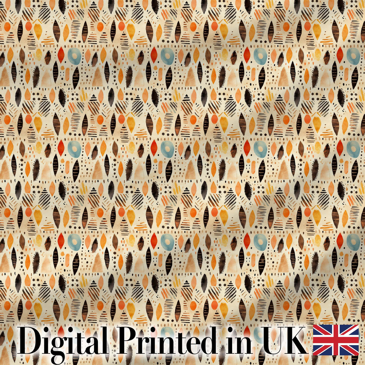 Abstract Organic Shapes Earthy Dots Modern Seamless Pattern Digital Print Fabric by the Metre UK Sewing Quilting Textile Design