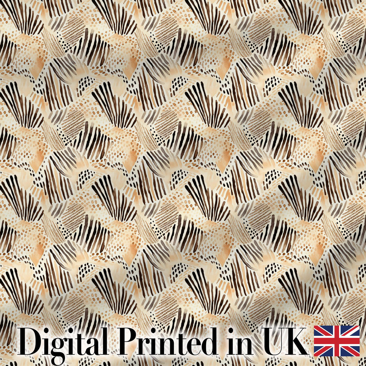 Modern Brush Stroke Neutral Abstract Seamless Pattern Digital Print Fabric by the Metre UK Sewing Quilting Textile Design