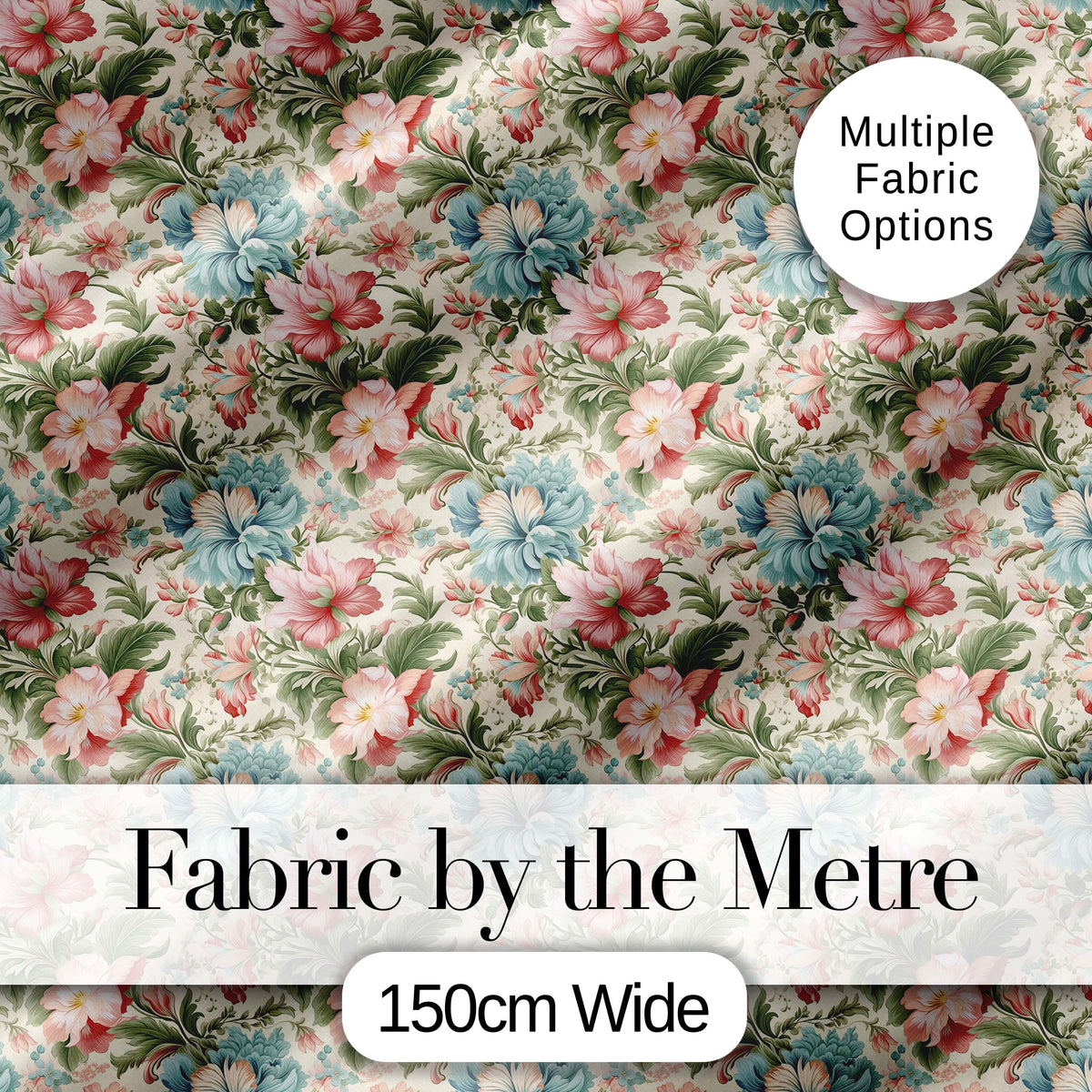 Elegant Vintage Floral Bouquet Garden Seamless Pattern Digital Print Fabric by the Metre UK Sewing Quilting Textile Design