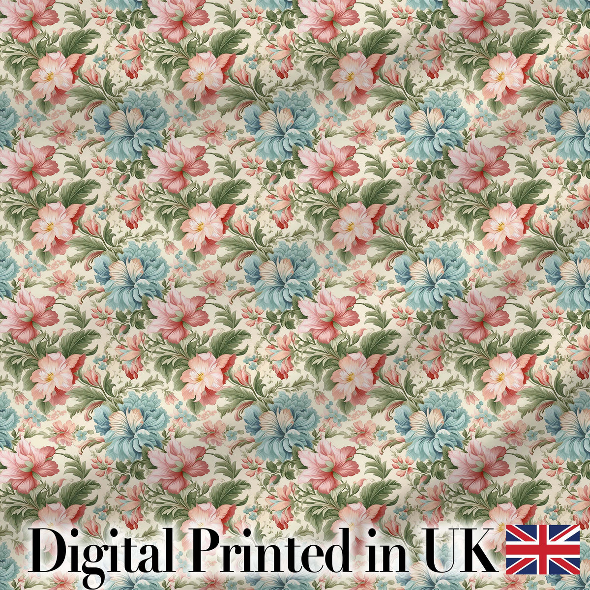 Elegant Vintage Floral Bouquet Garden Seamless Pattern Digital Print Fabric by the Metre UK Sewing Quilting Textile Design