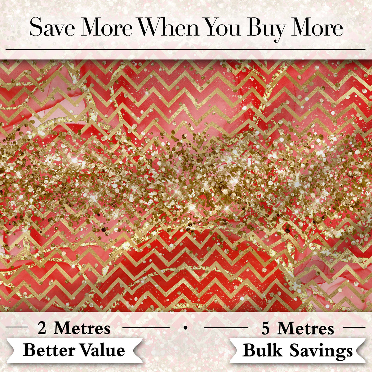 Red Gold Chevron Glitter Marble Seamless Pattern Digital Print Fabric by the Metre UK Sewing Quilting Textile Design Bold Festive