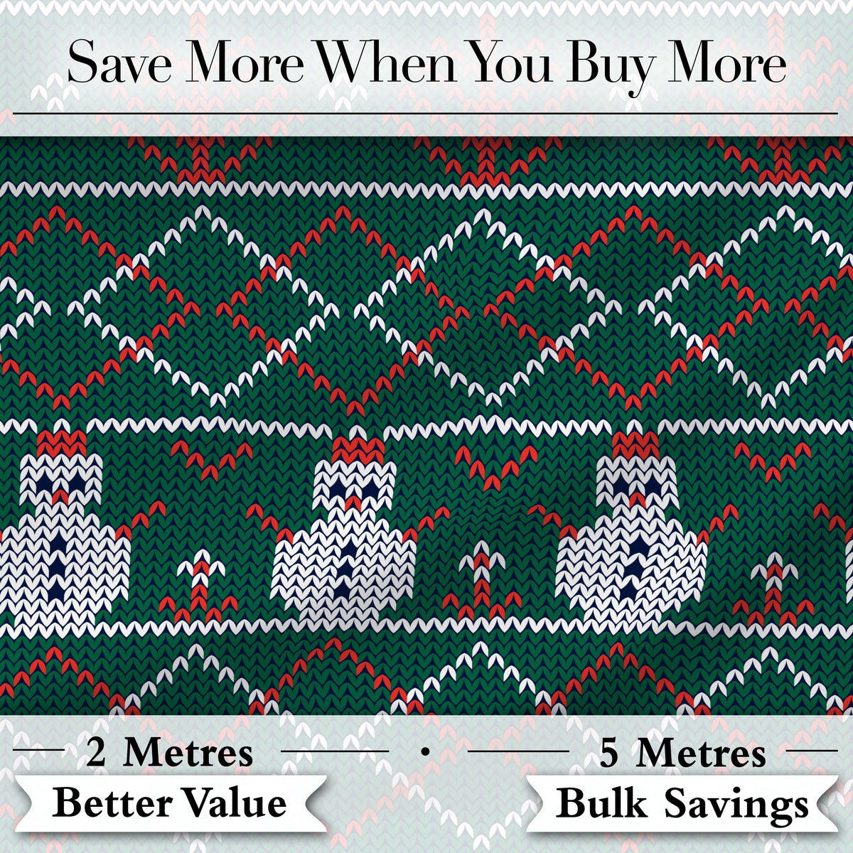 Cute Green Nordic Llama Alpaca Winter Christmas Knitted Seamless Pattern Digital Print Fabric by the Metre UK Sewing Quilting Textile