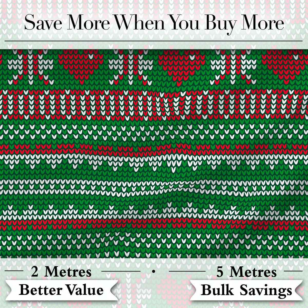 Christmas Heart Stripe Scandinavian Knit Seamless Pattern Digital Print Fabric by the Metre UK Sewing Quilting Textile