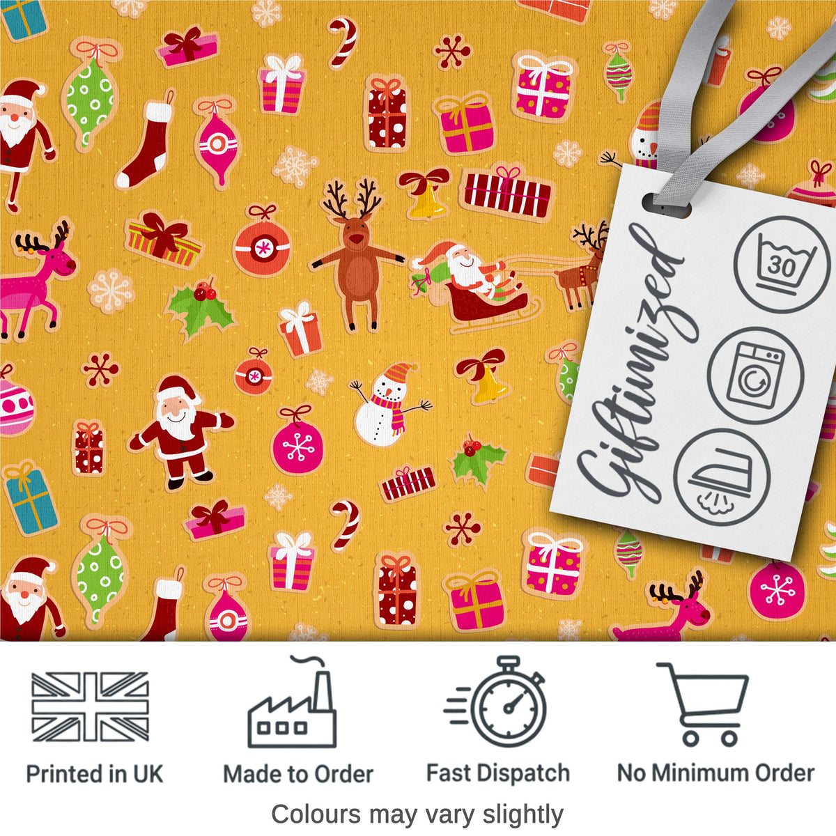 Pink Christmas Cookies Mug Candy Cane Star Sweets Festive Seamless Pattern Digital Print Fabric by the Metre UK Sewing Quilting Textile