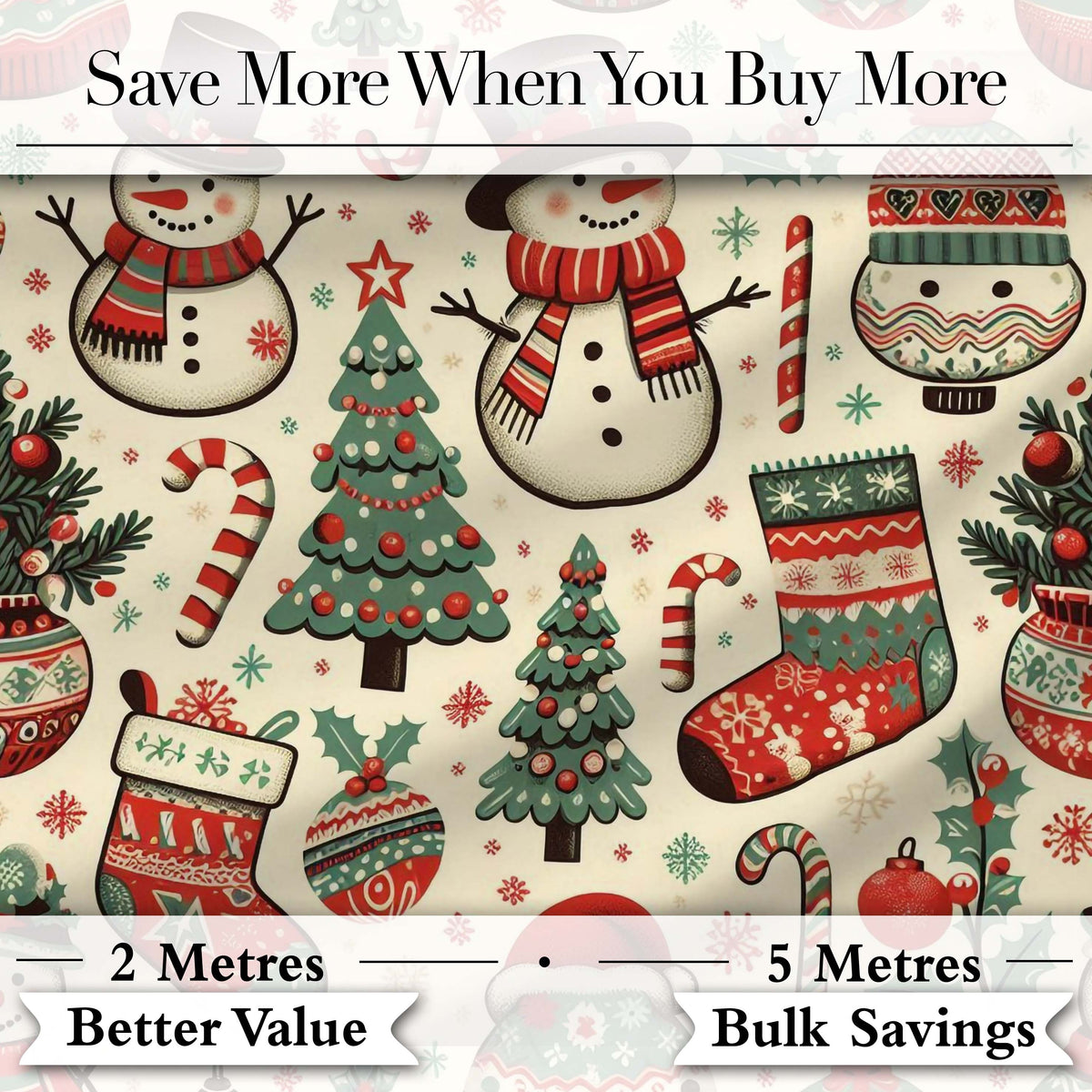 Christmas Tree Star Gift Ornament Holiday Seamless Pattern Digital Print Fabric by the Metre UK Sewing Quilting Textile
