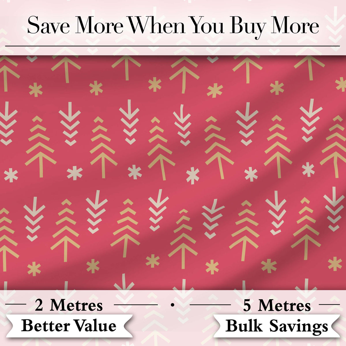Minimal Scandinavian Christmas Tree Arrow Seamless Pattern Digital Print Fabric by the Metre UK Sewing Quilting Textile