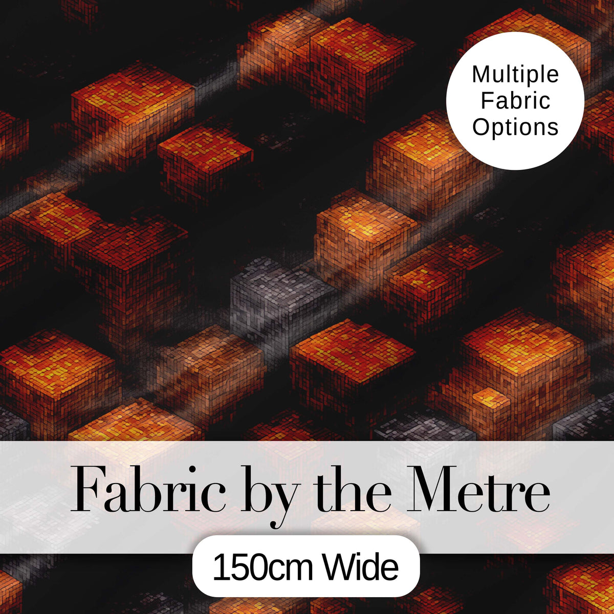 Burnt Orange Grey 3D Cube Block Abstract Seamless Pattern Digital Print Fabric by the Metre UK Sewing Quilting Textile