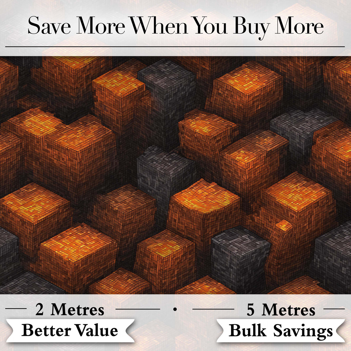 Burnt Orange Grey 3D Cube Block Abstract Seamless Pattern Digital Print Fabric by the Metre UK Sewing Quilting Textile