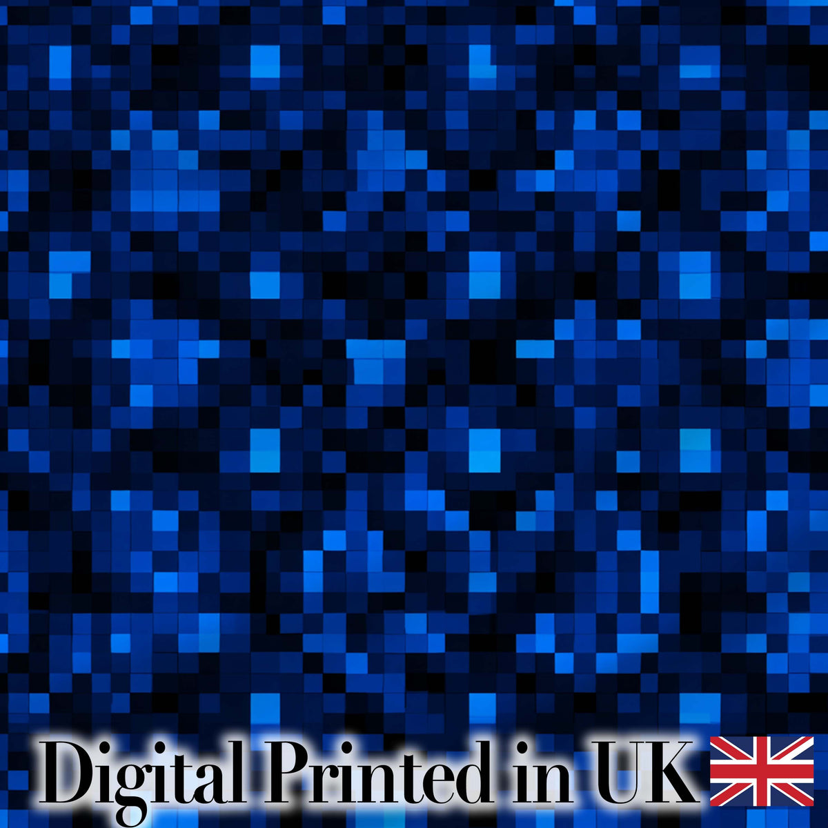 Dark Blue Pixel Texture Abstract Seamless Pattern Digital Print Fabric by the Metre UK Sewing Quilting Textile