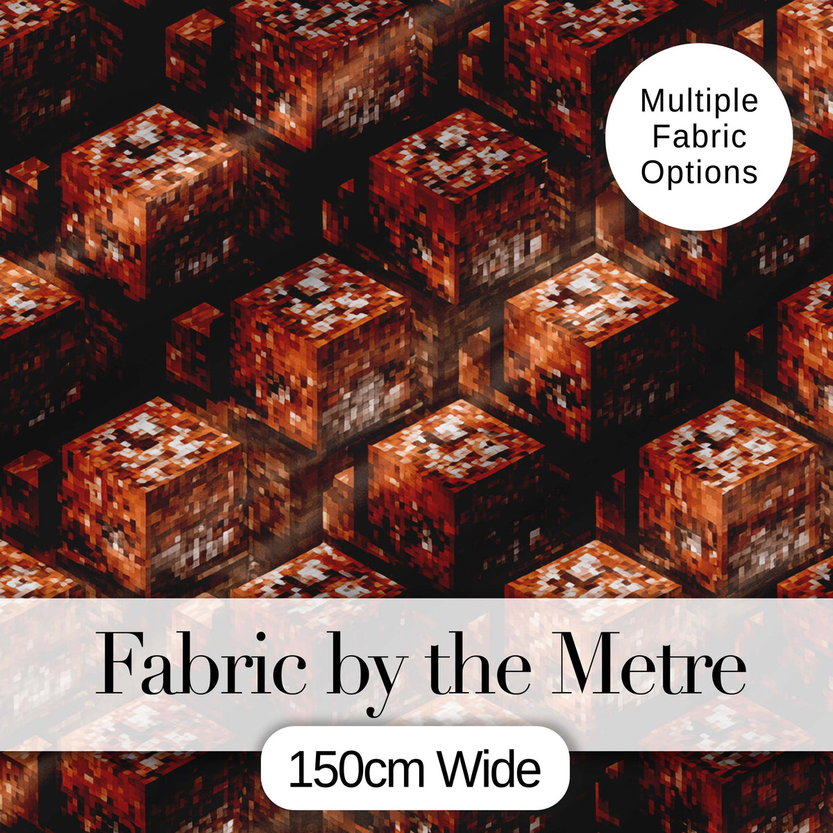 Rustic Brown Stone Cube Texture Abstract Seamless Pattern Digital Print Fabric by the Metre UK Sewing Quilting Textile