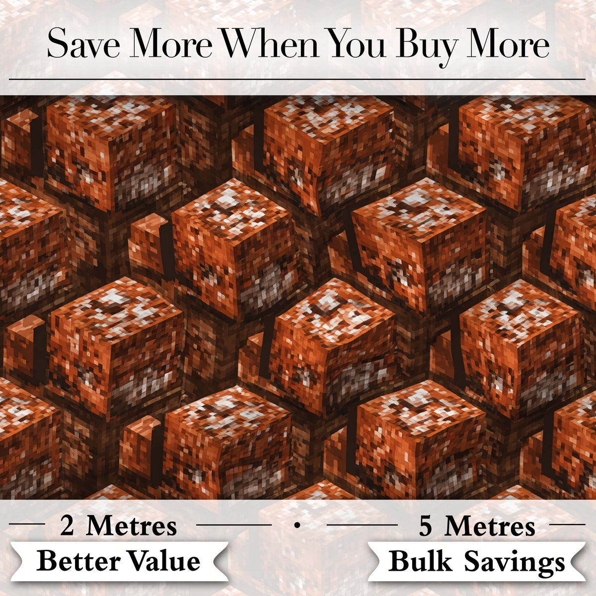 Rustic Brown Stone Cube Texture Abstract Seamless Pattern Digital Print Fabric by the Metre UK Sewing Quilting Textile