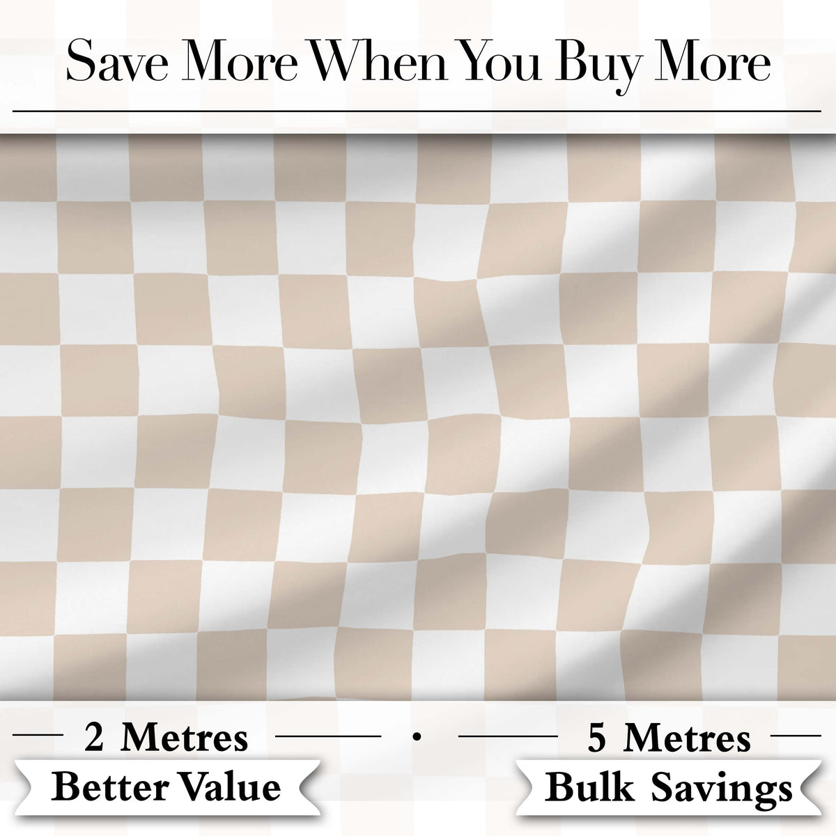 Soft Beige Square Checkerboard Seamless Pattern Digital Print Fabric by the Metre UK Sewing Quilting Textile