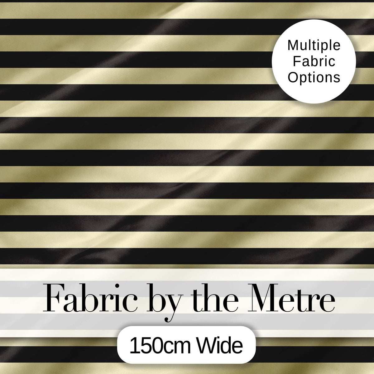 Bold Black and Yellow Stripe Modern Seamless Pattern Digital Print Fabric by the Metre UK Sewing Quilting Textile
