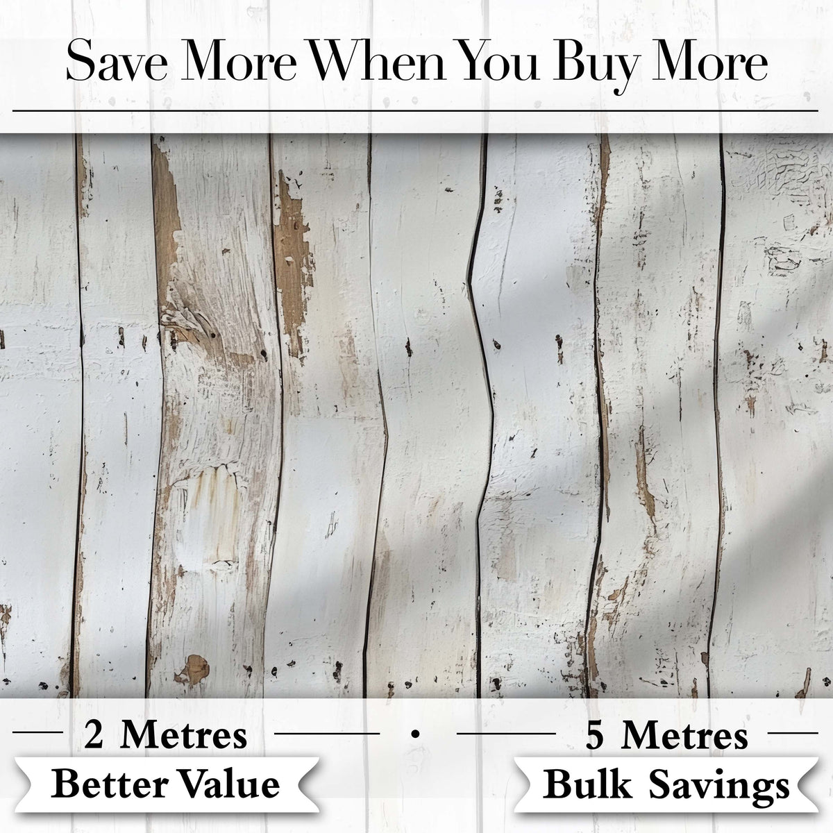 Weathered White Wooden Plank Rustic Farmhouse Seamless Pattern Digital Print Fabric by the Metre UK Sewing Quilting Textile