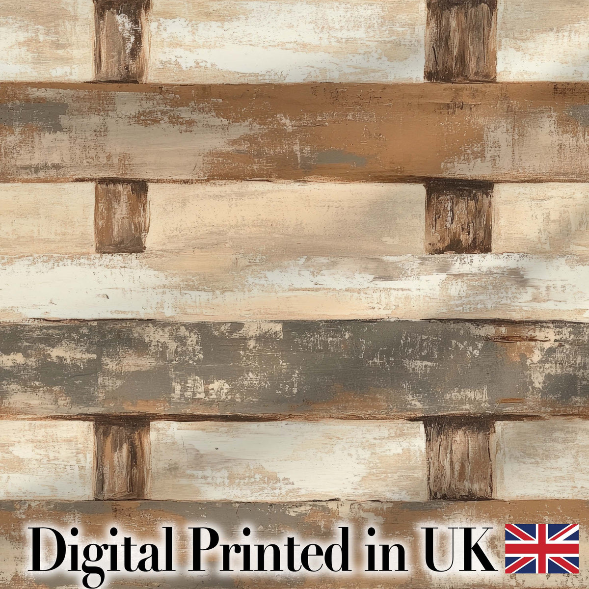 Rustic Wooden Plank Texture Farmhouse Style Seamless Pattern Digital Print Fabric by the Metre UK Sewing Quilting Textile