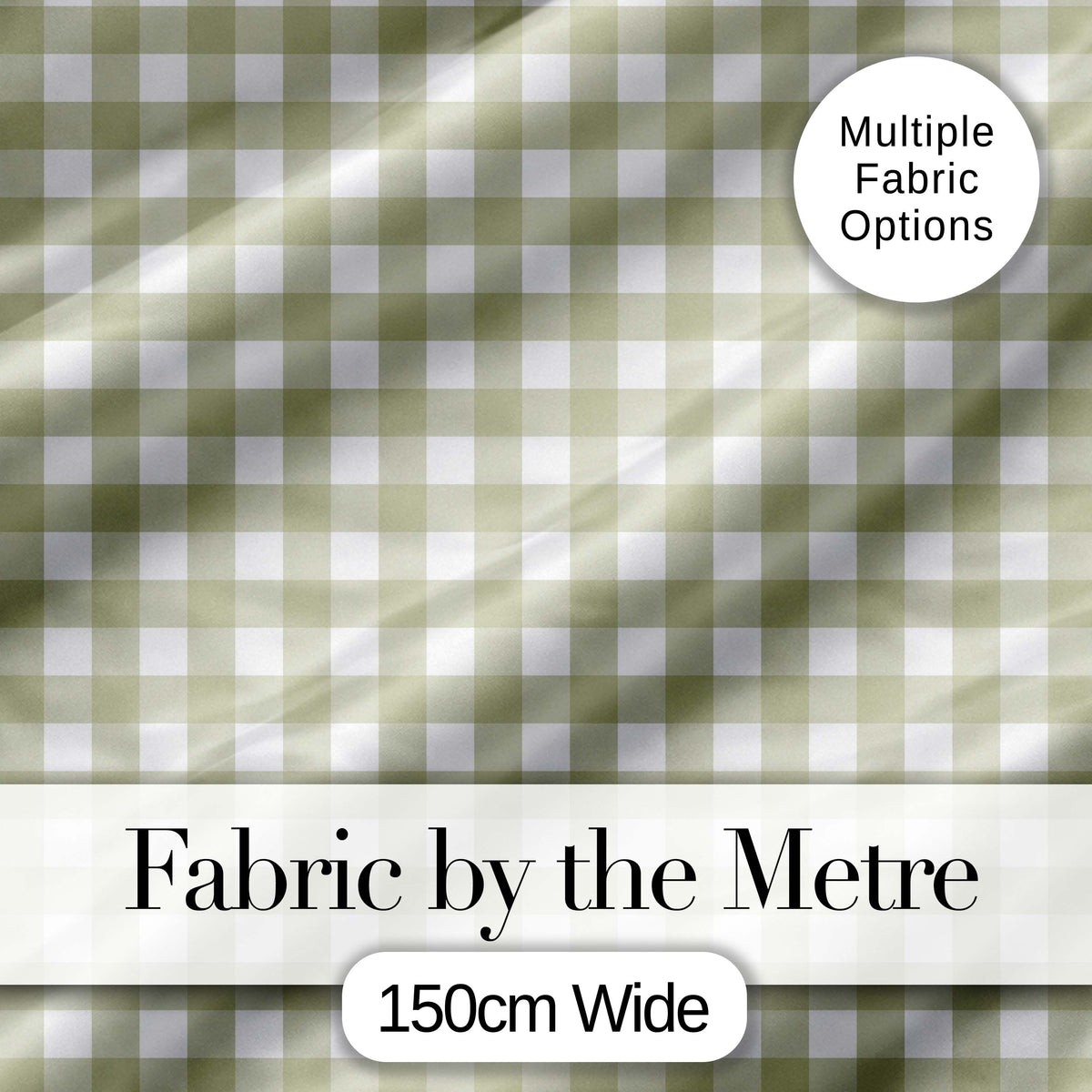 Soft Sage Green Gingham Check Pattern with Subtle Vintage Texture Seamless Digital Print Fabric by the Metre UK Sewing Quilting Textile