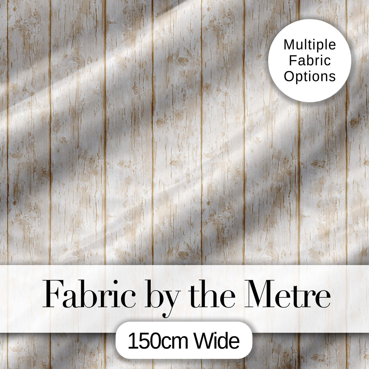 Rustic Whitewashed Wooden Plank Texture Pattern with Neutral Distressed Finish Digital Print Fabric by the Metre UK Sewing Quilting Textile